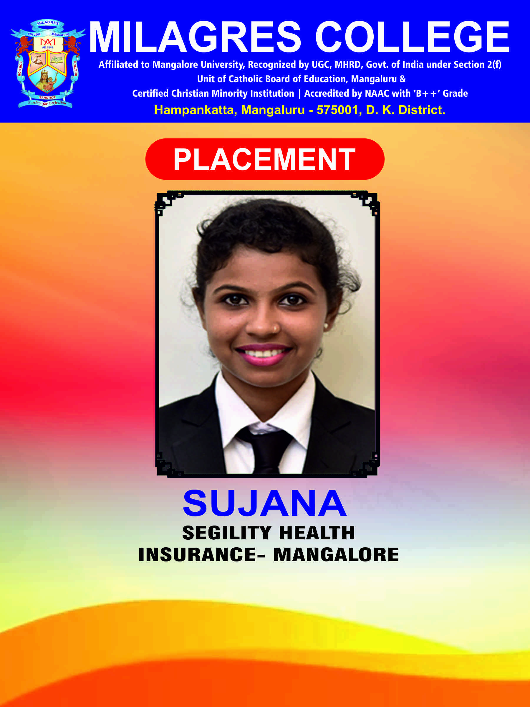 Successfully placed student